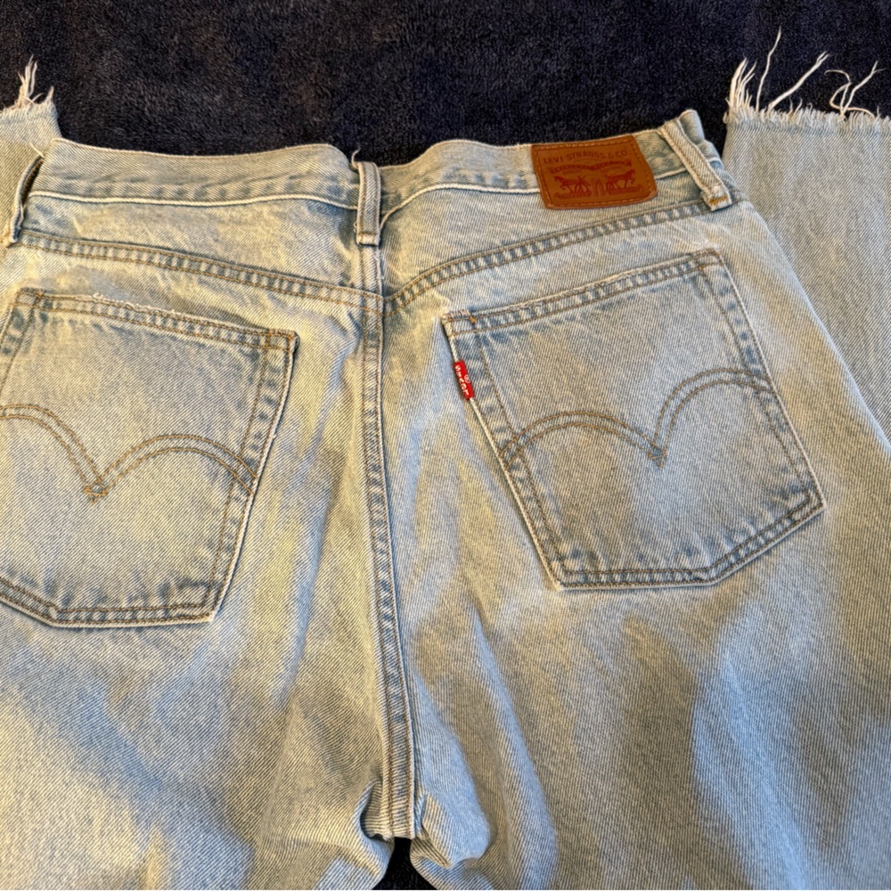 Levi's Light Blue Denim with Brown Patch - Picture 2 of 3
